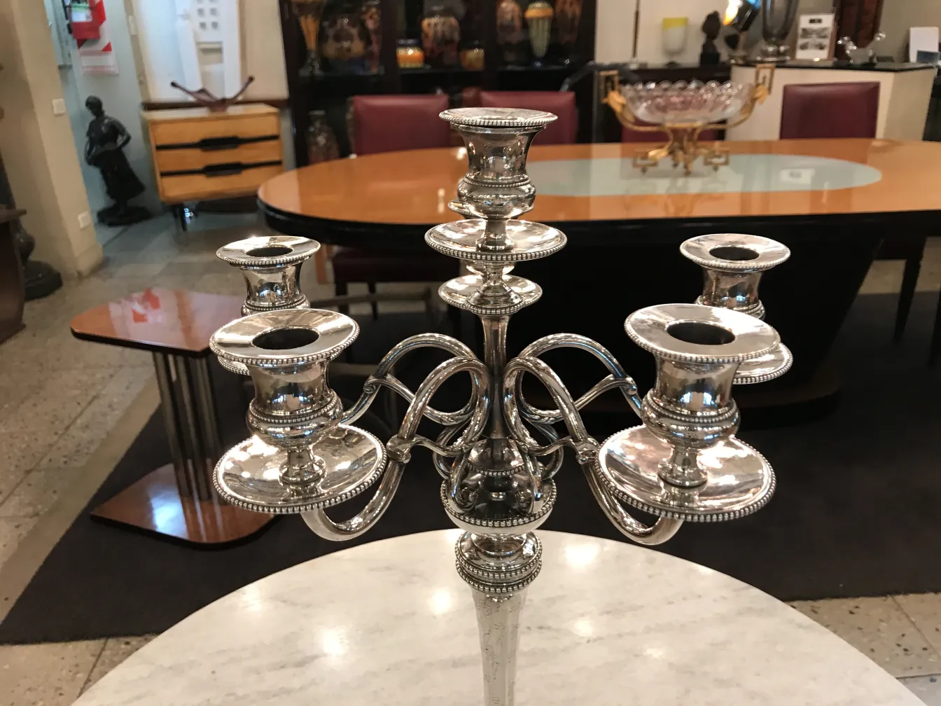 2 candélabres anciens avec design élégant Art Nouveau