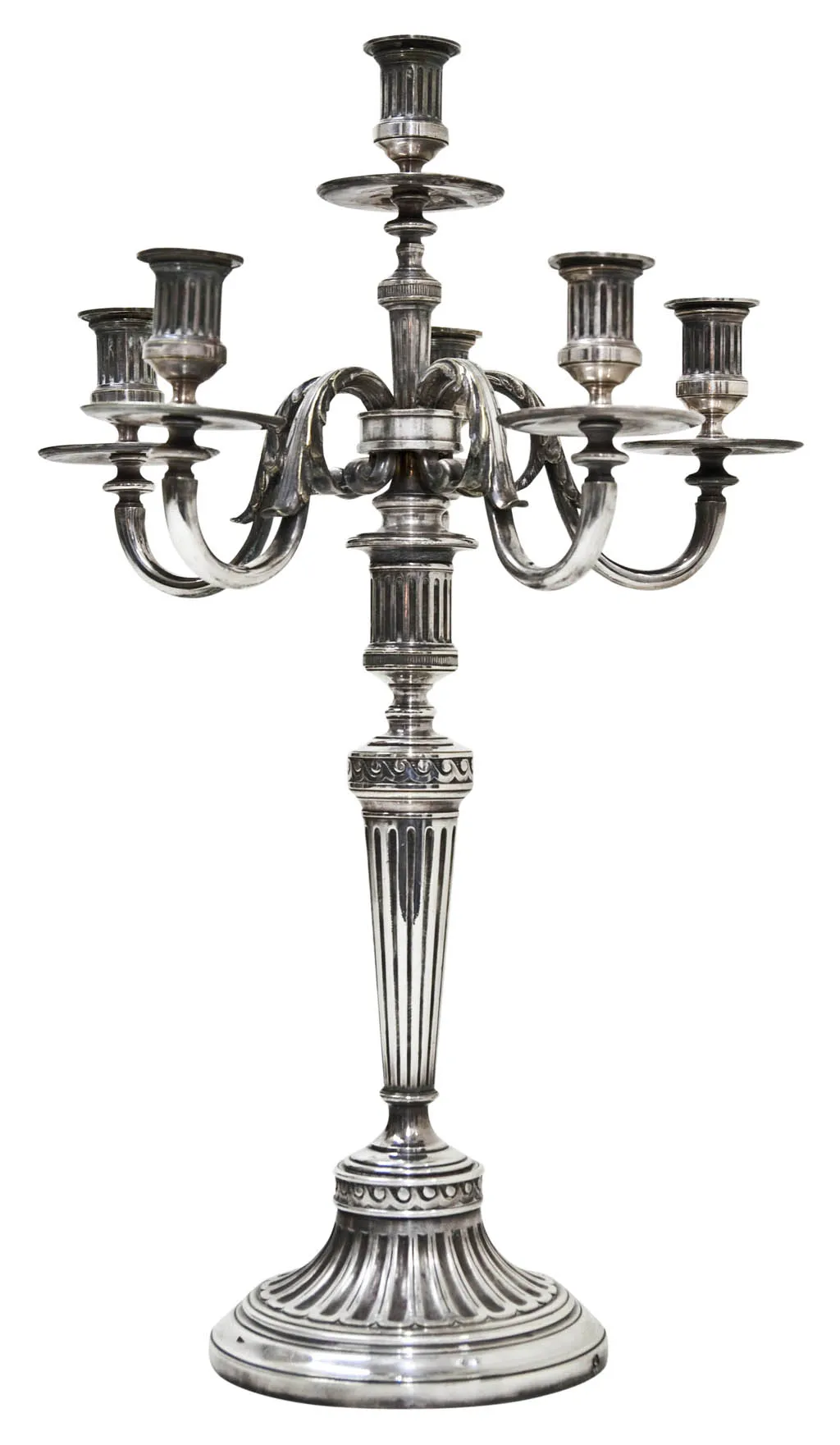 antique multi-armed candelabras with elegant bases