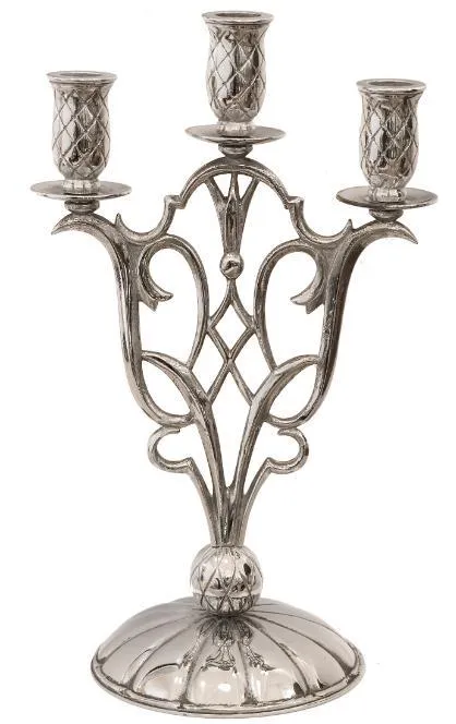 Antike dreifach Kerzenhalter im Art Nouveau Stil