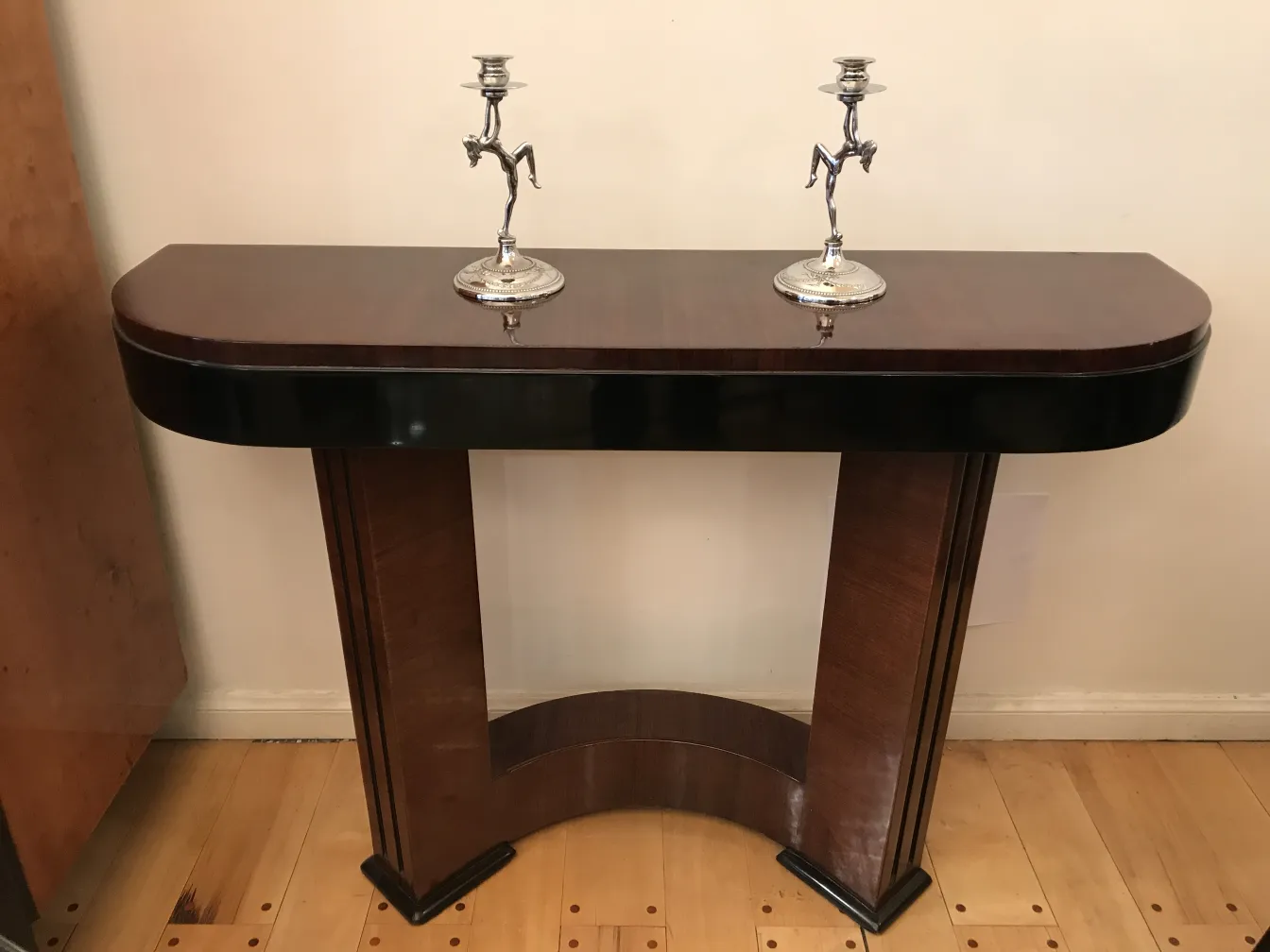 Deux candélabres anciens avec bases décoratives, style Art Nouveau