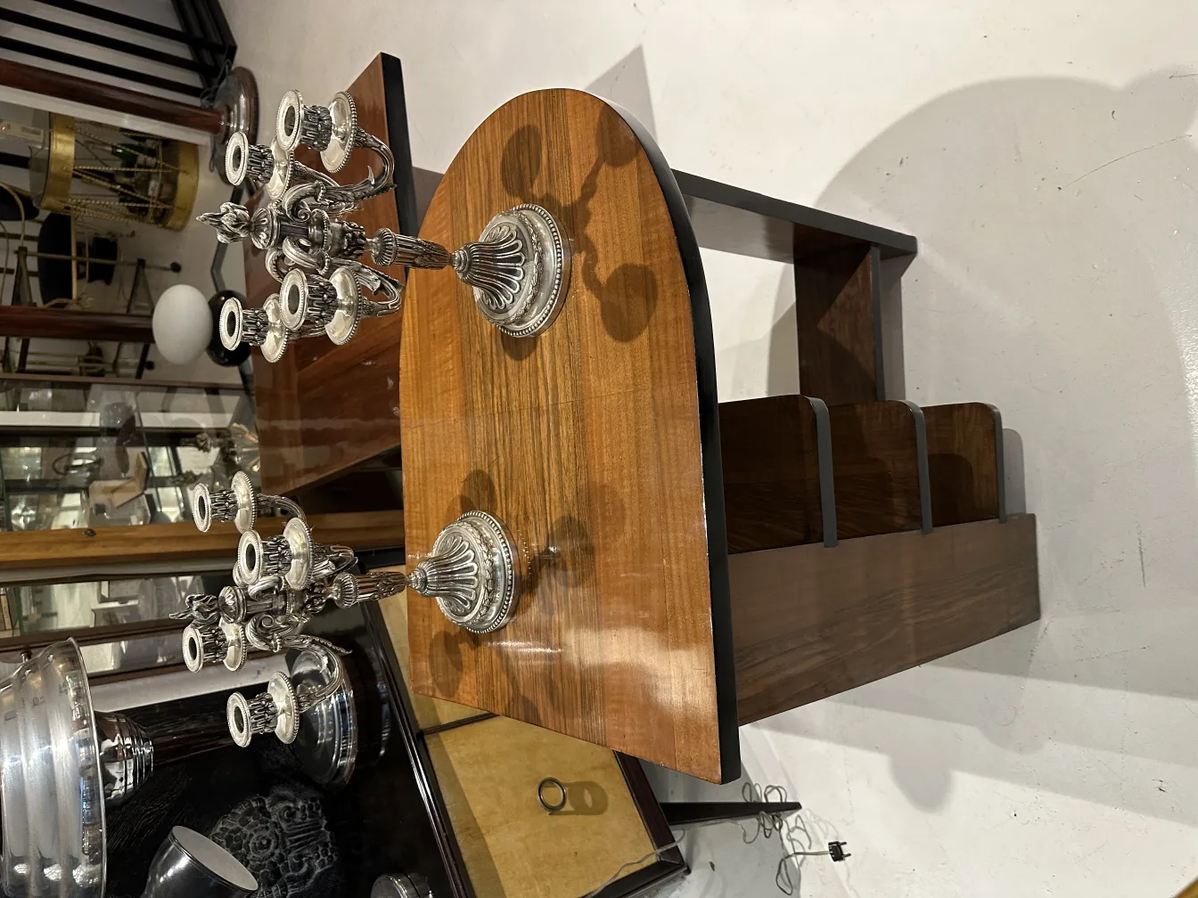 zwei antike Kerzenhalter art nouveau mit mehreren Armen