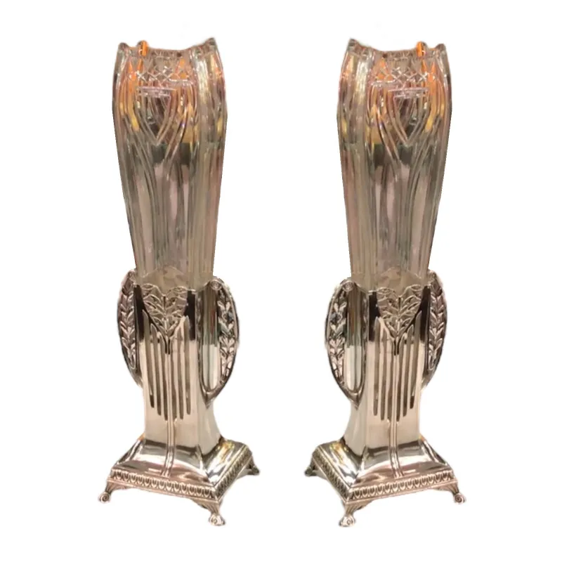 Set of 2 antique vases with art nouveau design