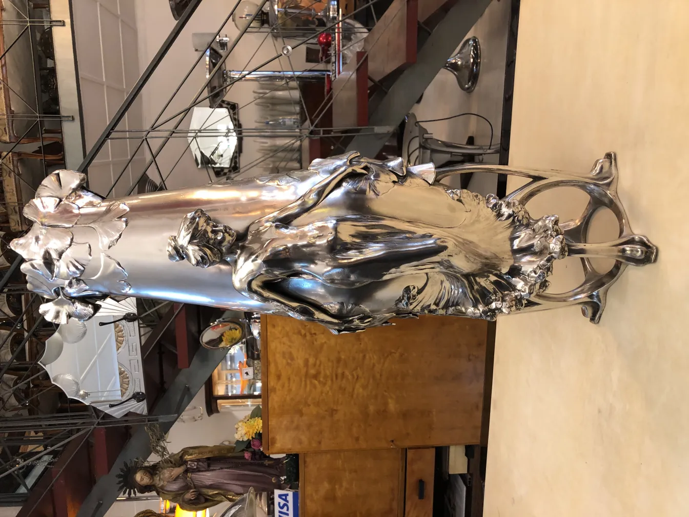 antik vase mit art nouveau details, blumendekoration