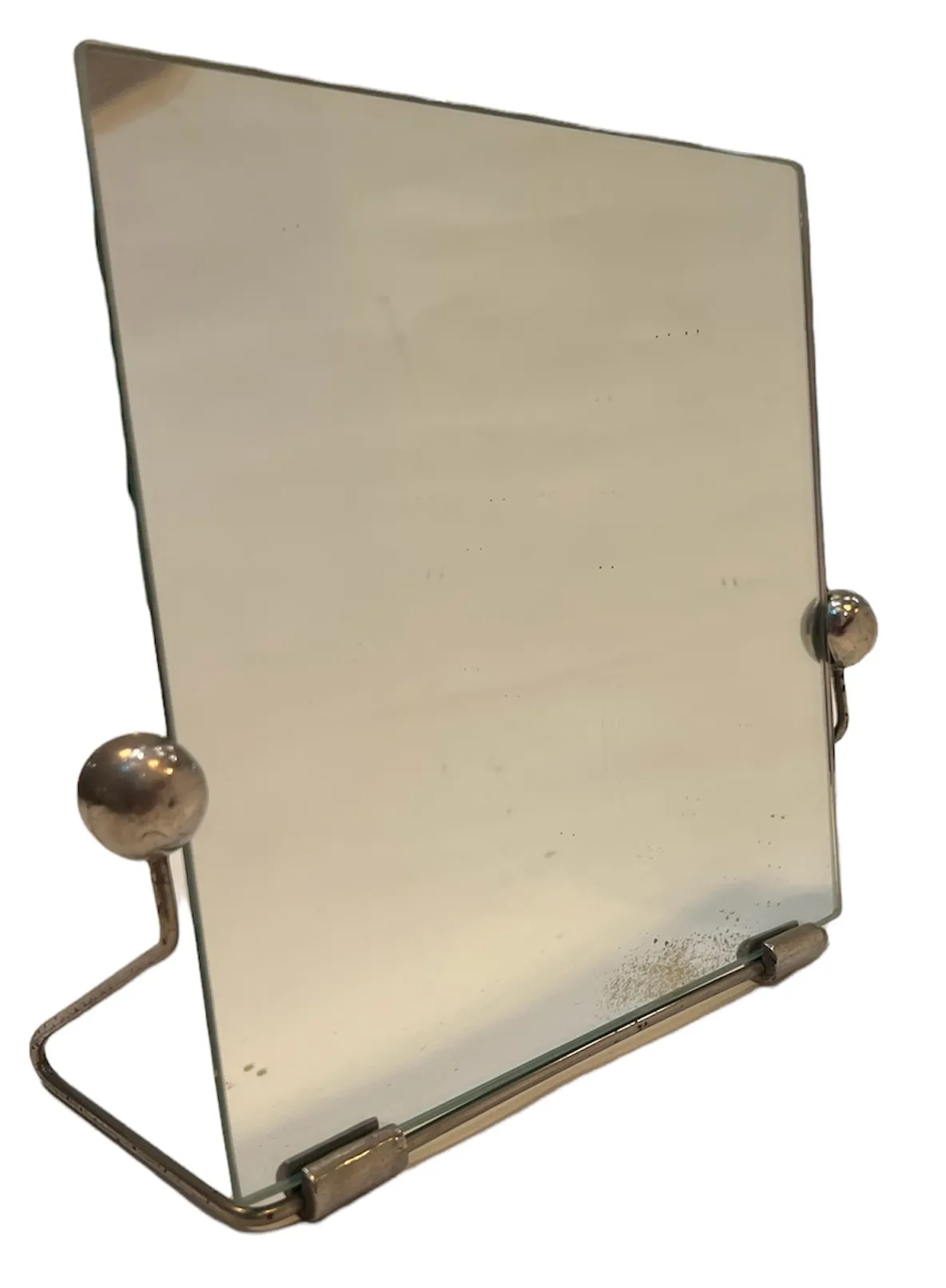 espelho antigo com suporte de metal, simples e elegante