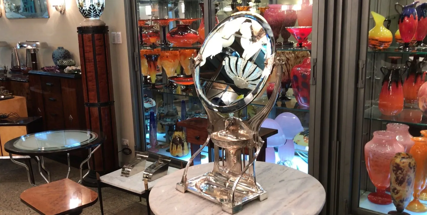 espejo antiguo decorativo con diseño art nouveau