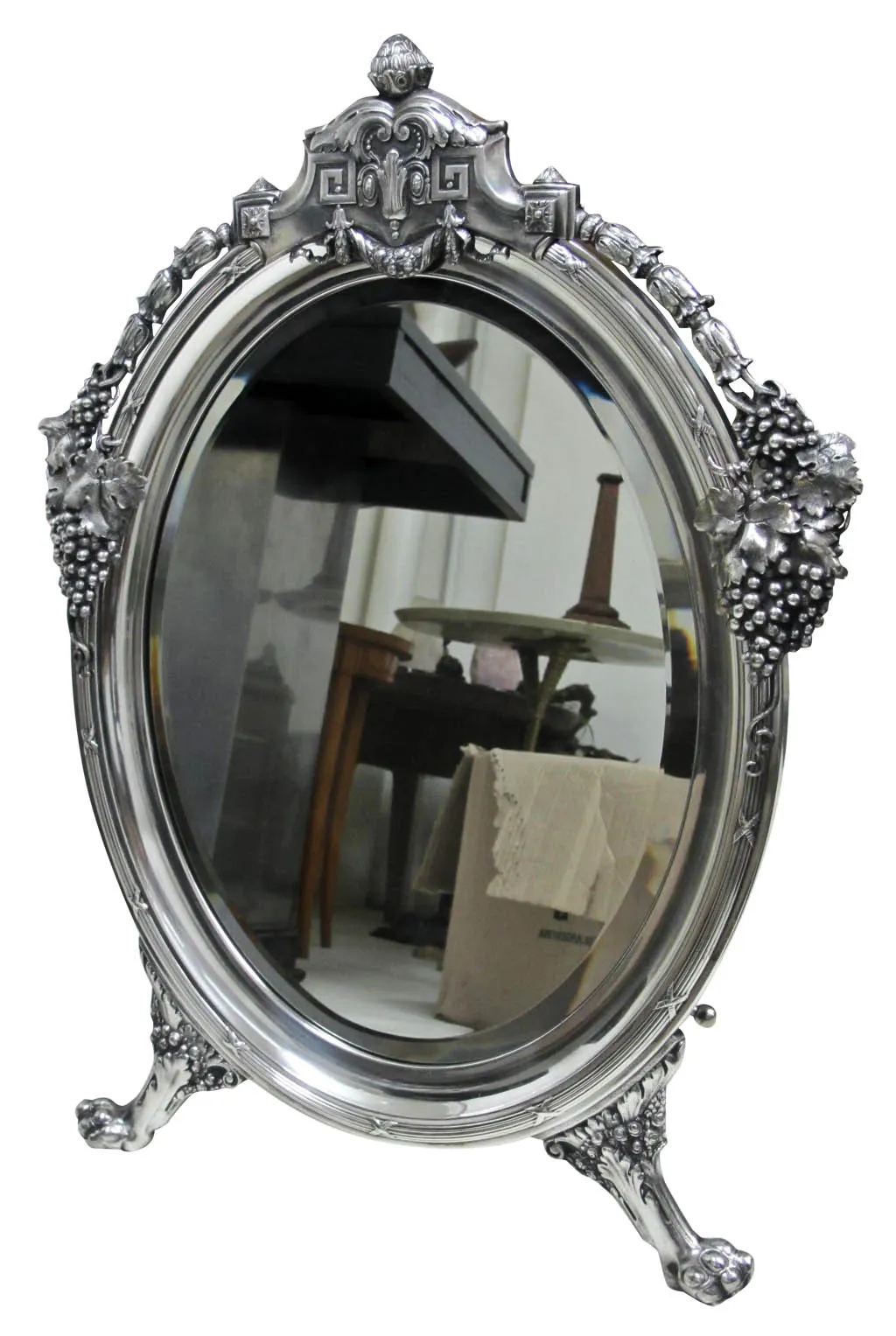 antique mirror with decorative details, classic setting