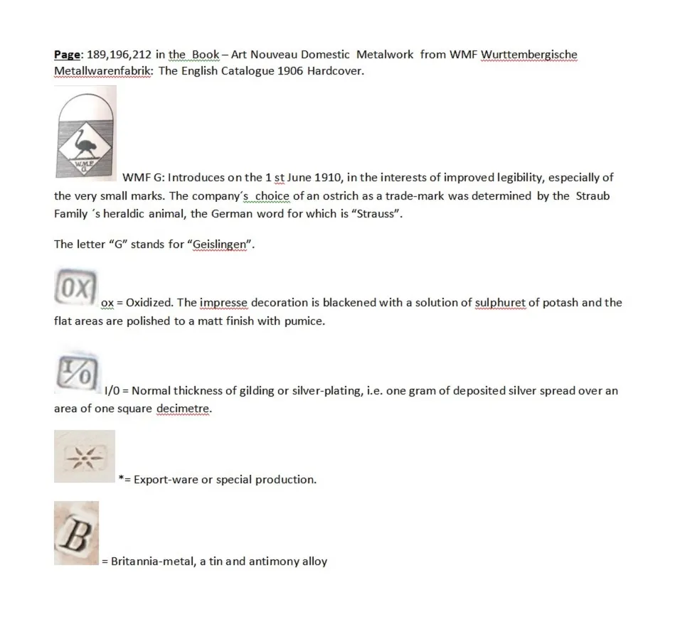 पुराना चाय का सेट wmff, जिसमें मूल सजावट है