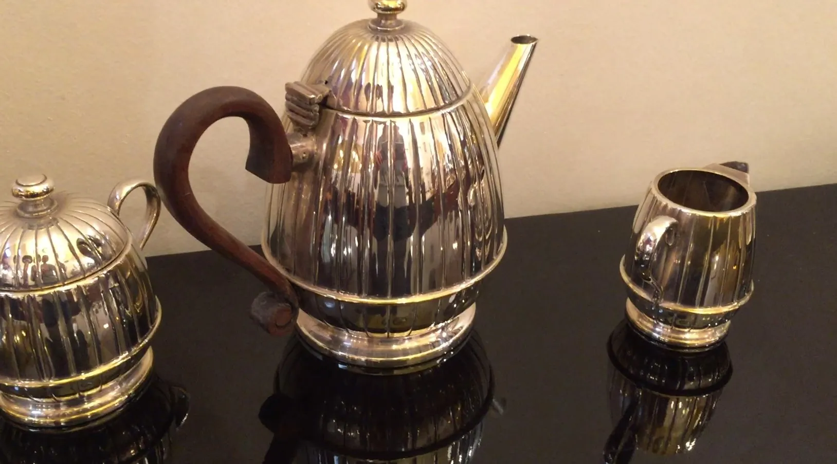 service à thé ancien WMF avec théière, sucrier et crémier