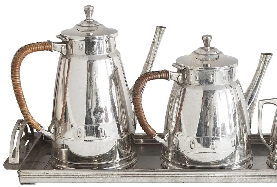 juego de té antiguo WMF en bandeja, elegante acabado