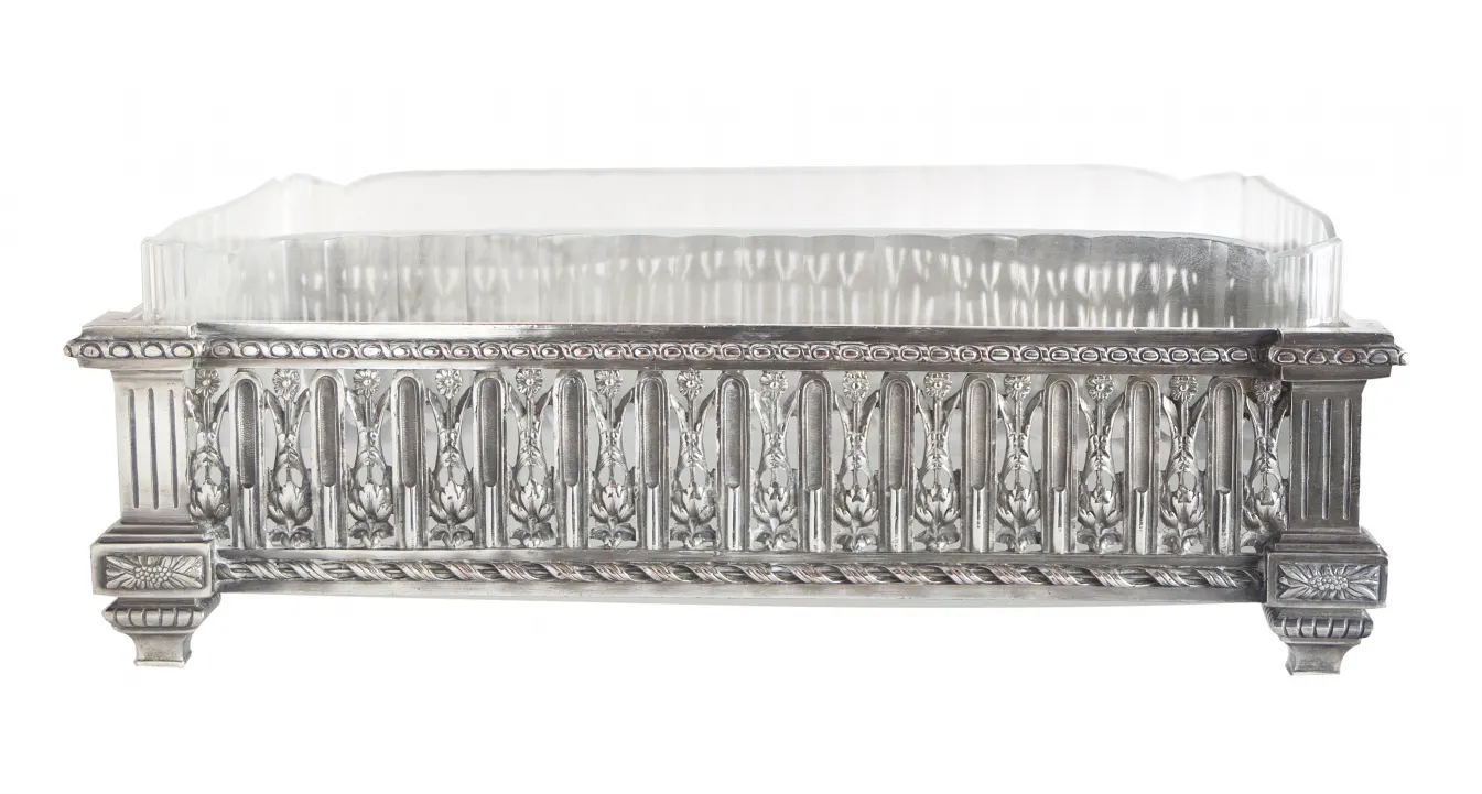 elegant antique centerpiece by Christofle with fine details, ideal for table decoration