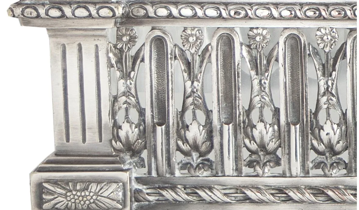 antique centerpiece Christofle featuring intricate floral designs, elegant decor for tables