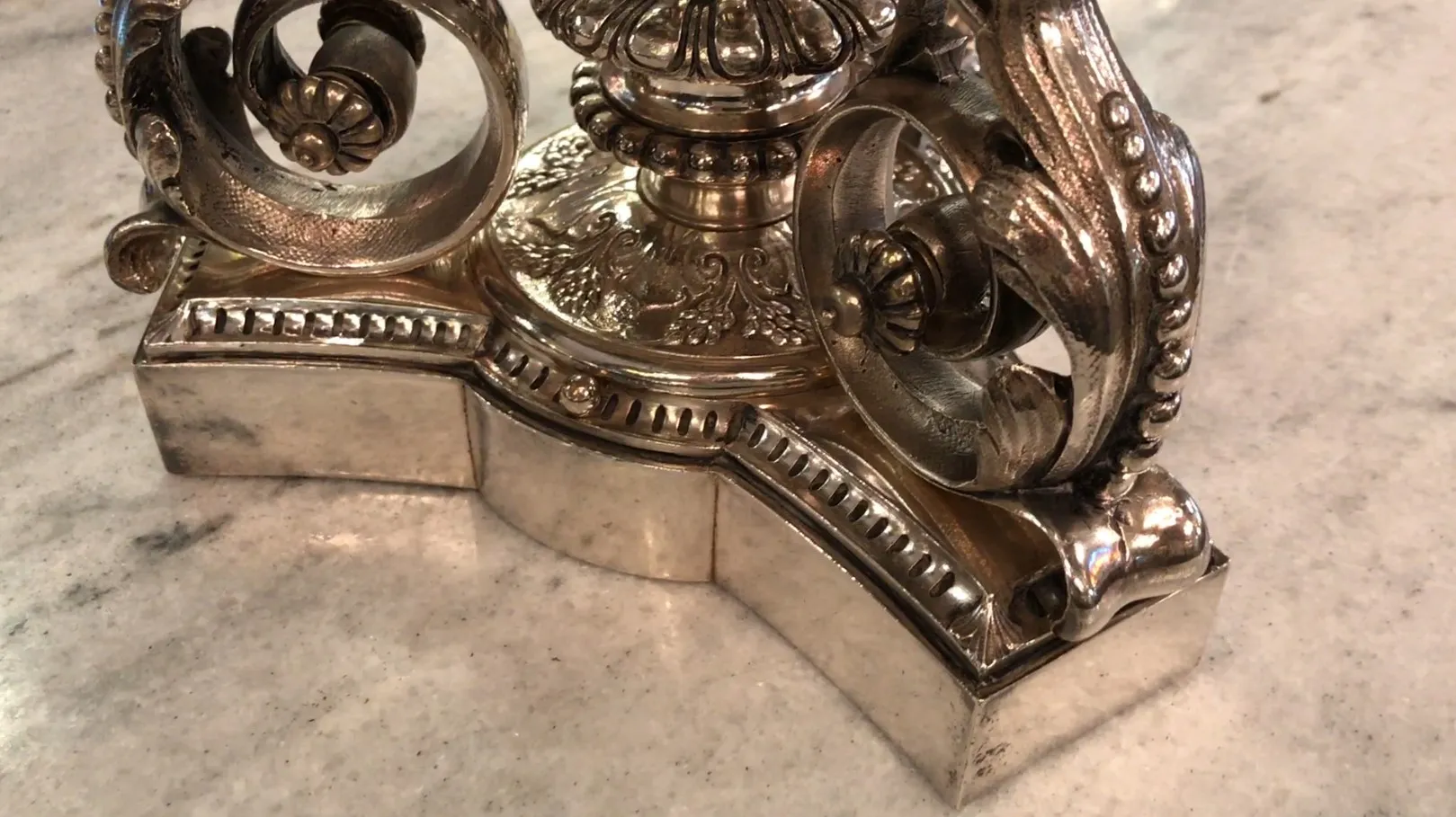 Elegant antique centerpiece Christofle with decorative details and design.