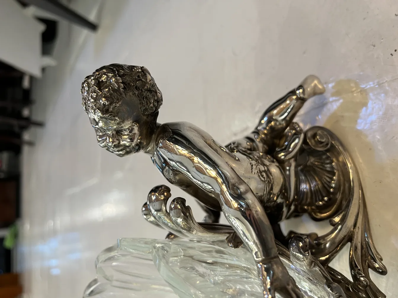 アンティークセンターピースchristofle装飾的なフィギュアの詳細