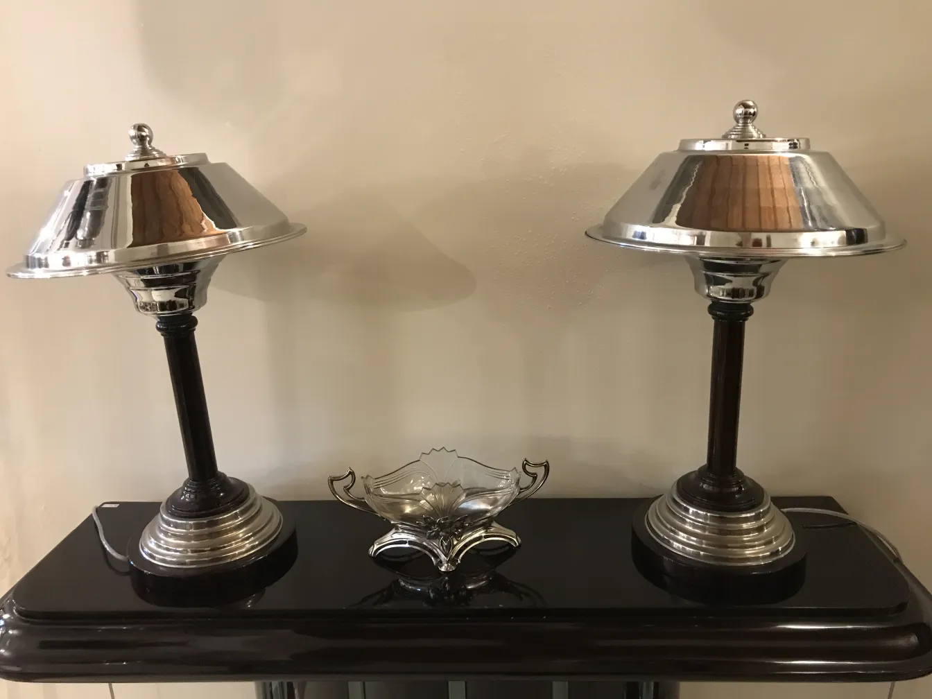 antique centerpiece WMF with decorative design by lamps