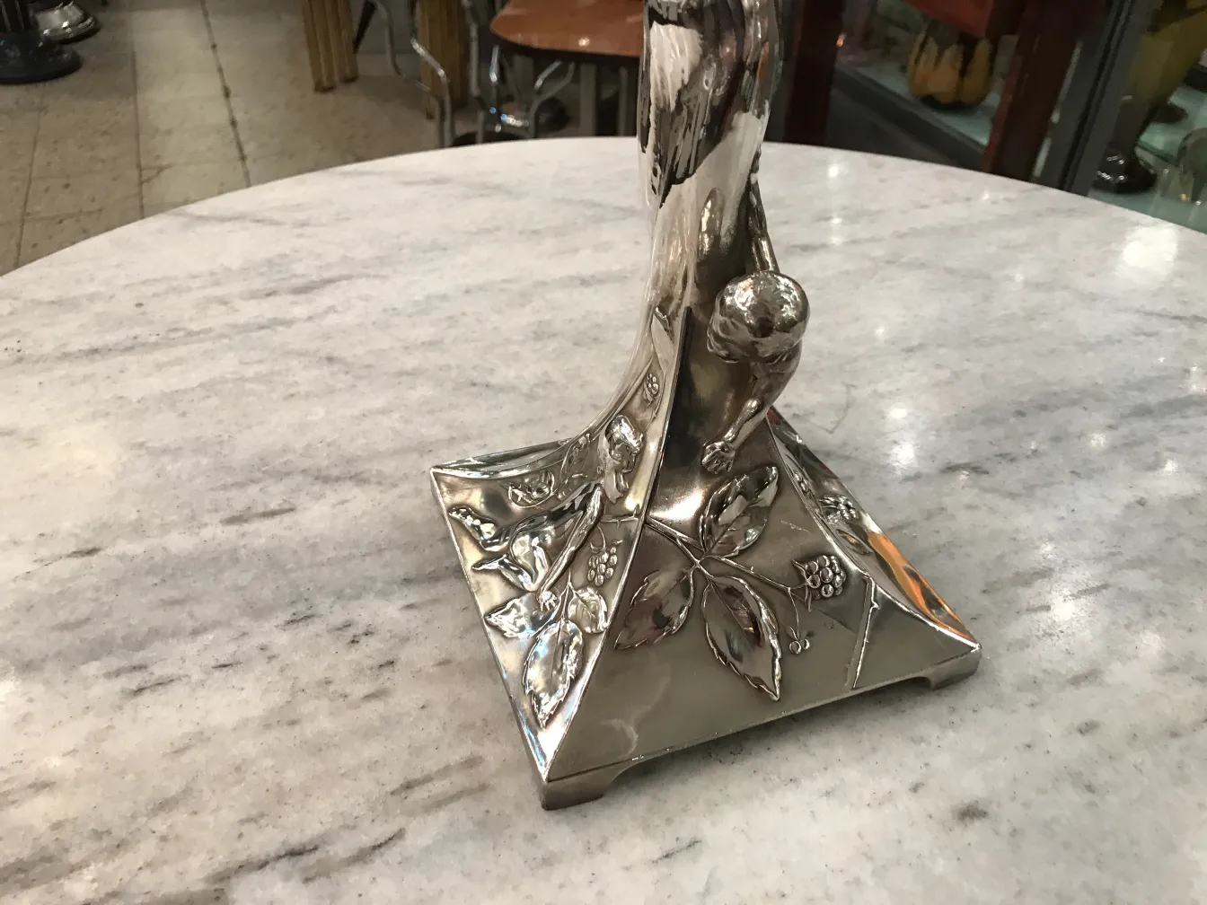 antique wmf centerpiece with floral base design