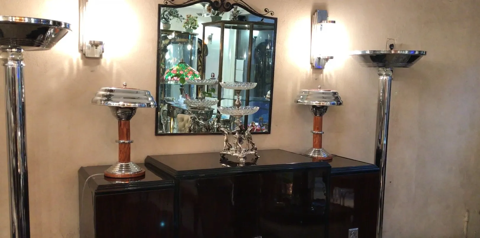 антикварная jardinera WMF, декоративная, в элегантной обстановке