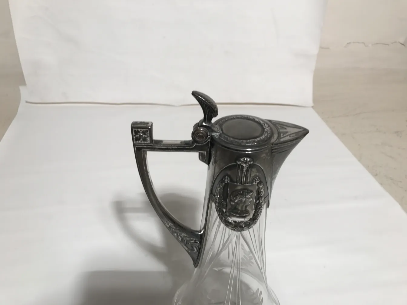 Two jars with elegant designs and stylized handles, WMF antiques.