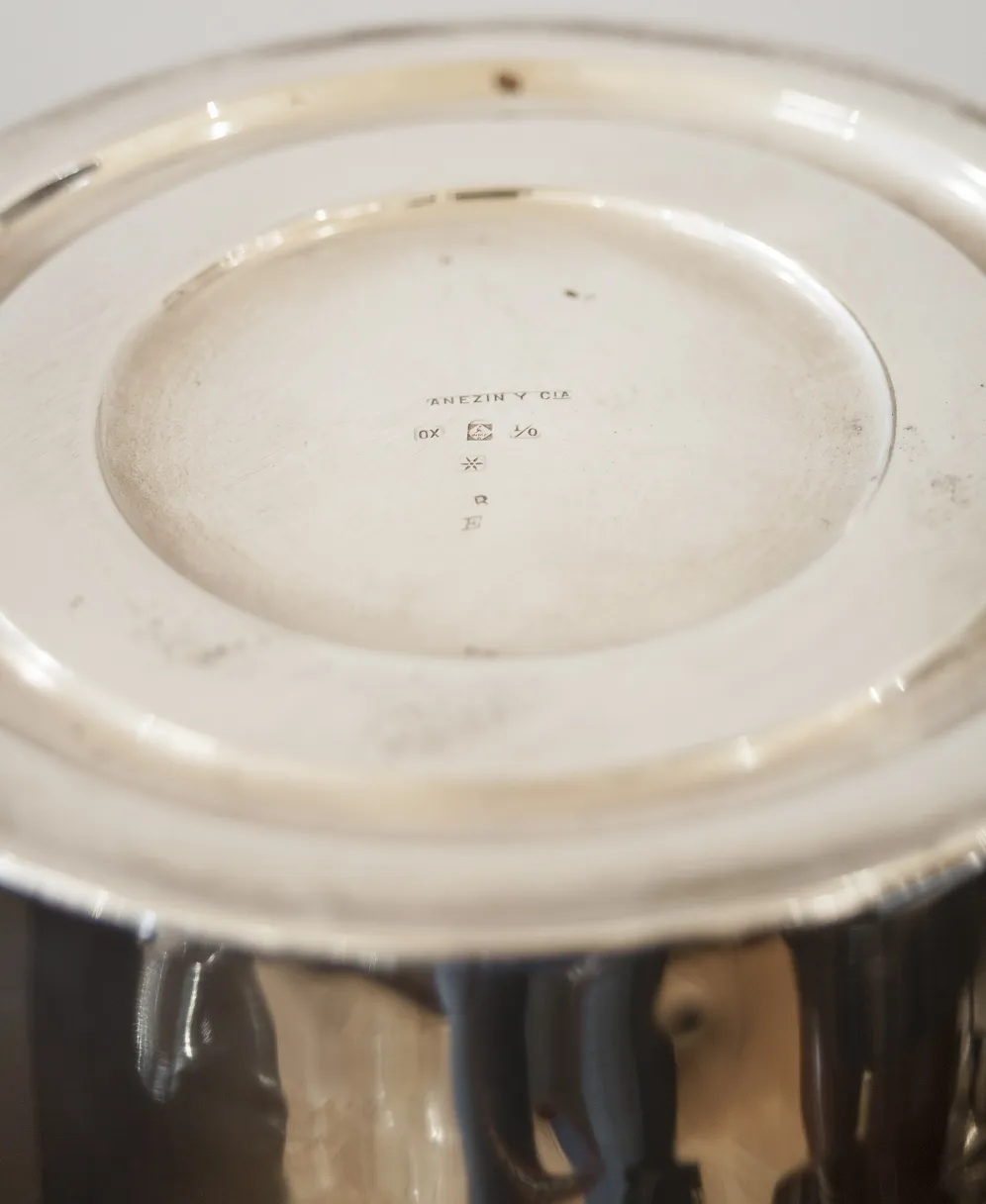 secchiello per champagne antico wmfdisegno brillante con base rotonda