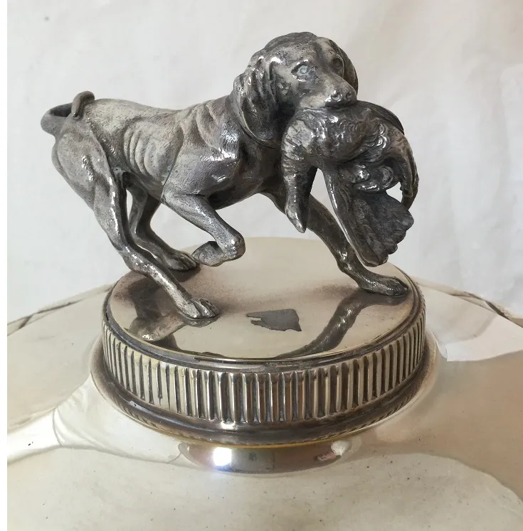 2 seaux à champagne anciens WMF ornés d'une figure de chien