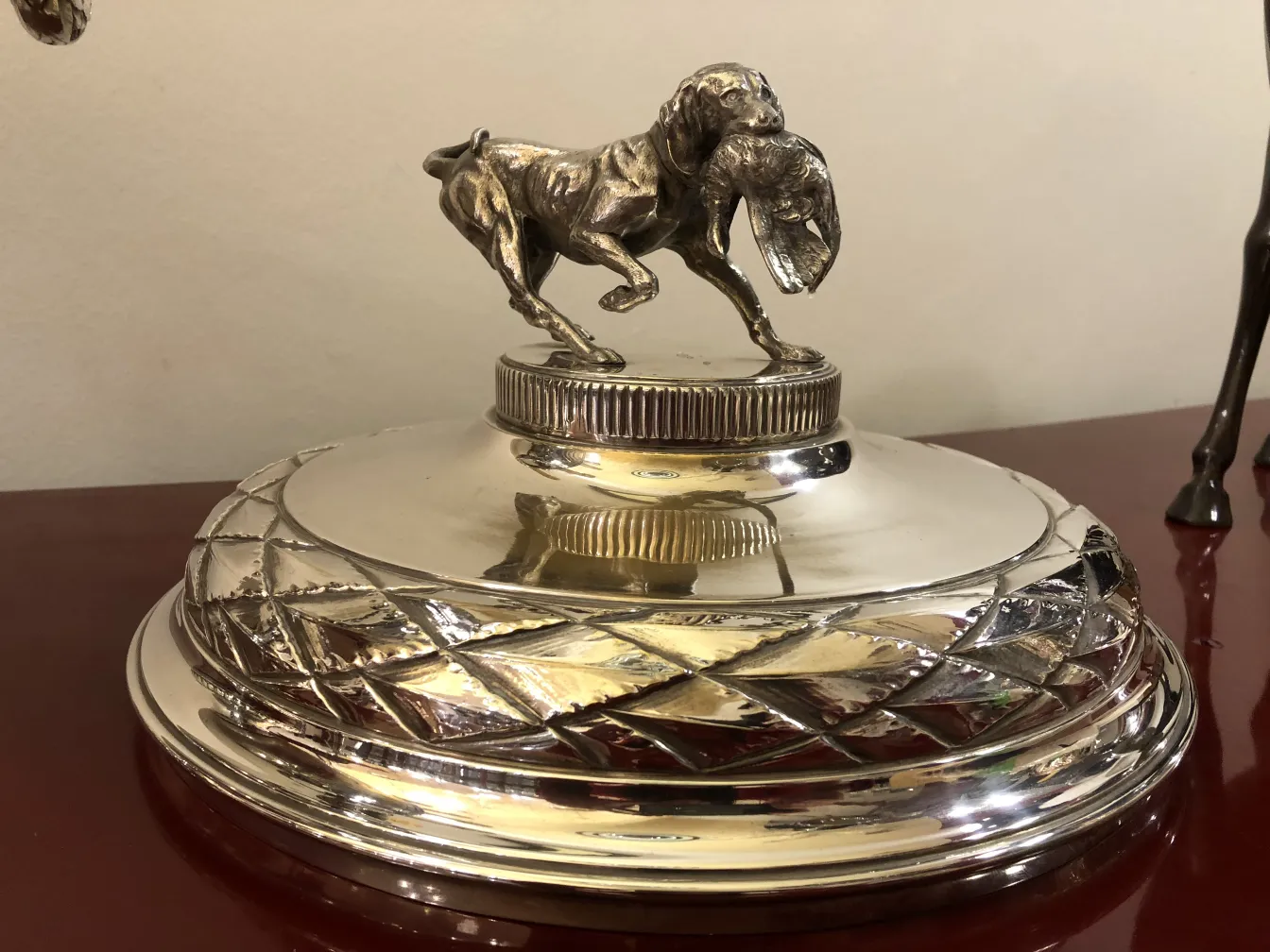 Antique champagne cooler with stylish design and decorative base