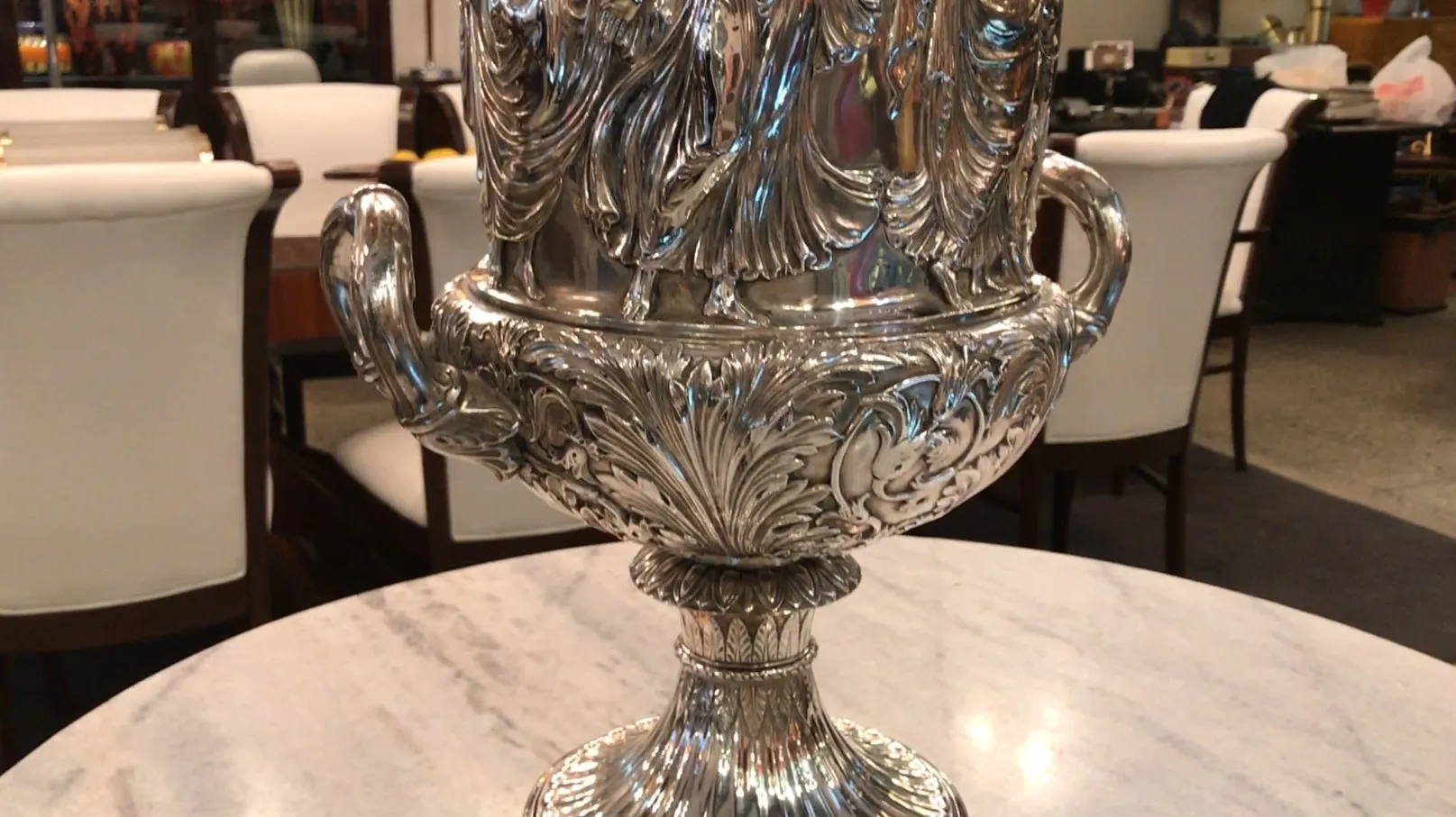 2 antique wmf champagne coolers featuring elaborate detailing