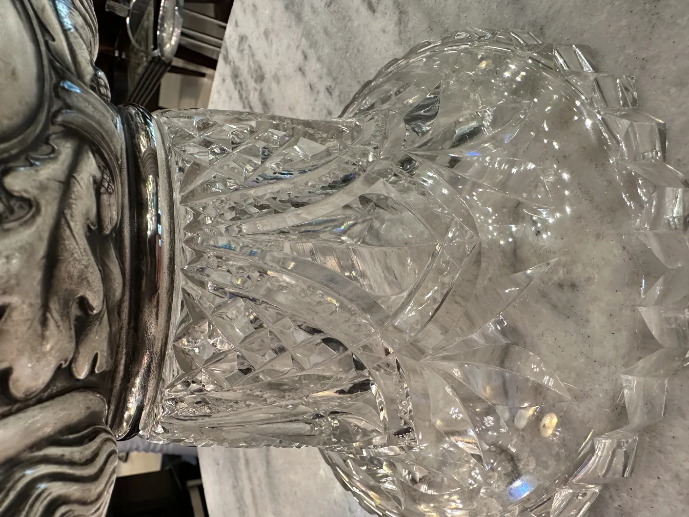 Antique WMF punch bowl with intricate decorative design and elegant details.