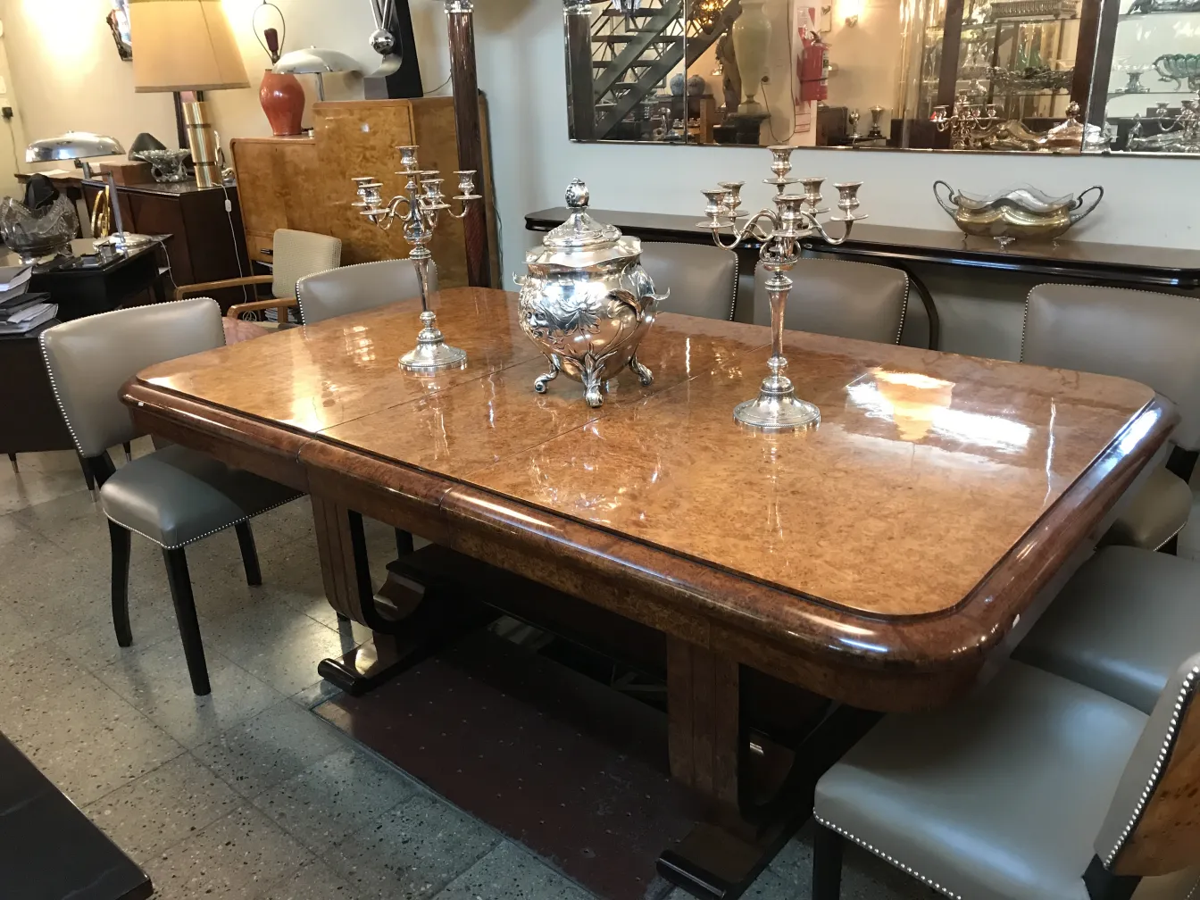 WMF punch bowl in a vintage setting with candlesticks