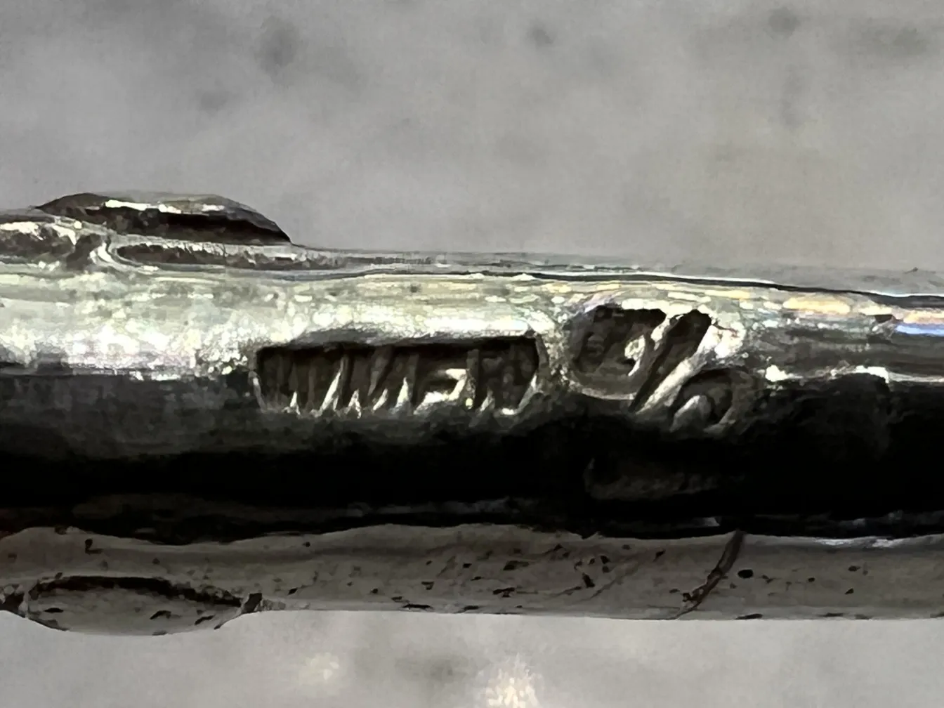 古董WMF潘趣酒碗细节有铭文