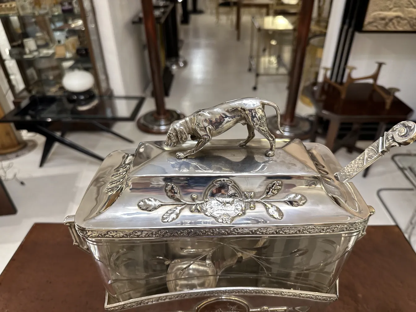Antique WMF Punch Bowl with intricate design and decorative lid