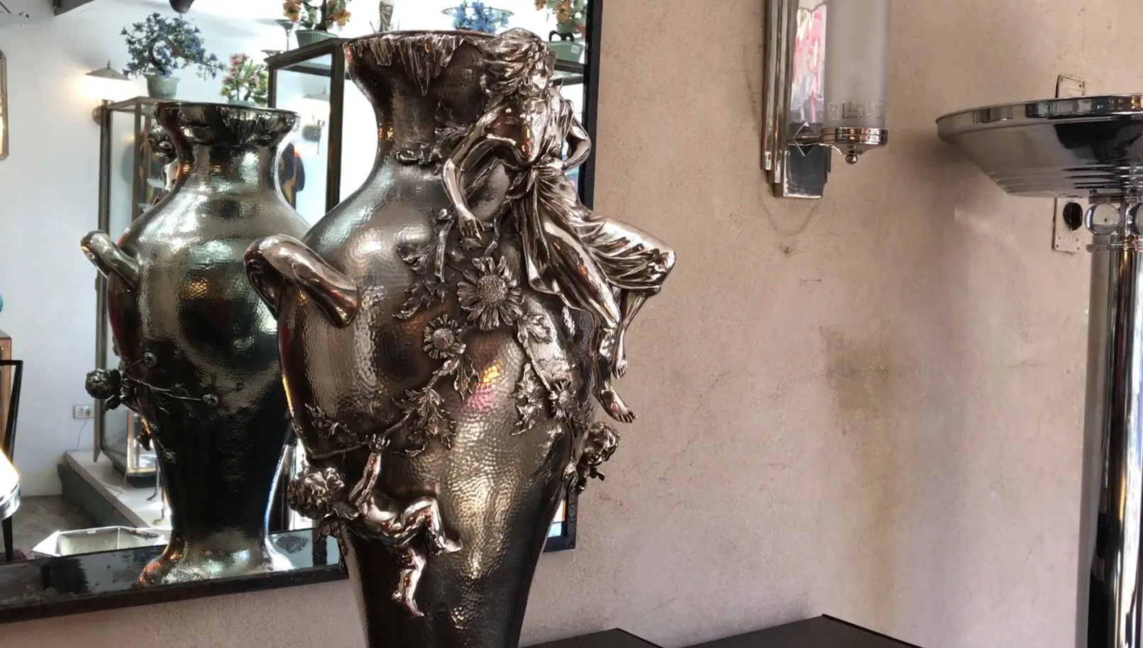 Antique Orivit vase with intricate decorations and relief.