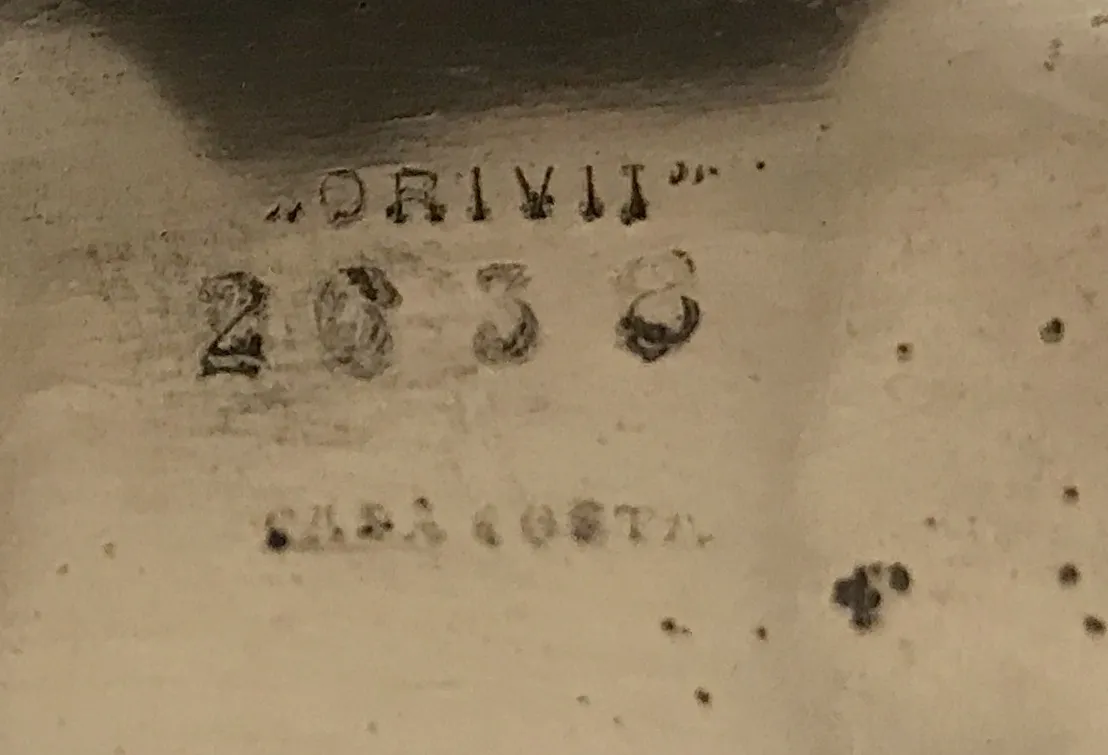 Antique card tray ORIVIT with engraved details.