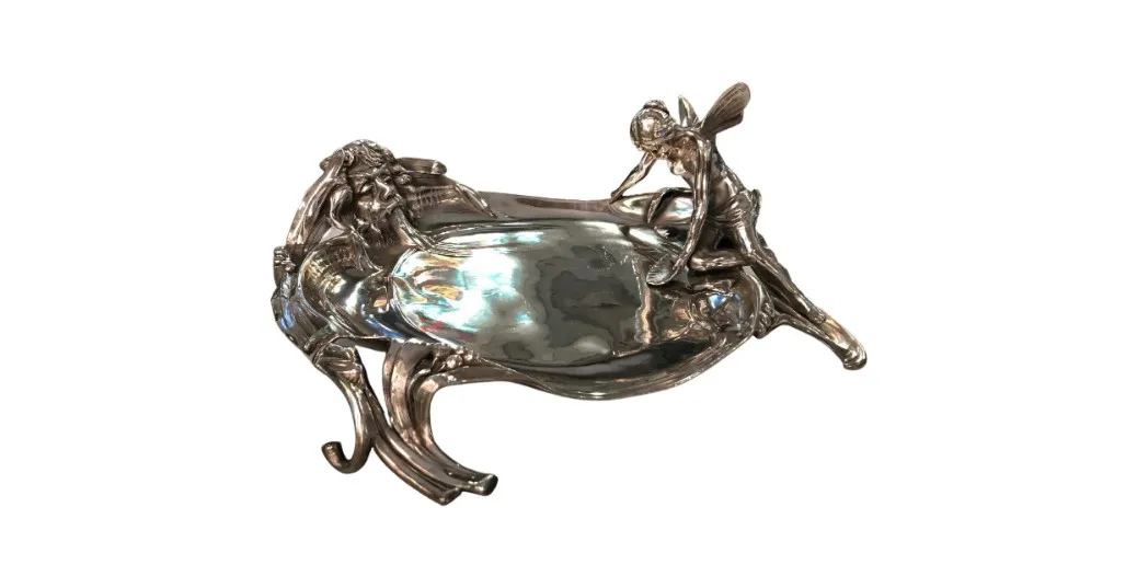 antique WMF card tray with decorative details