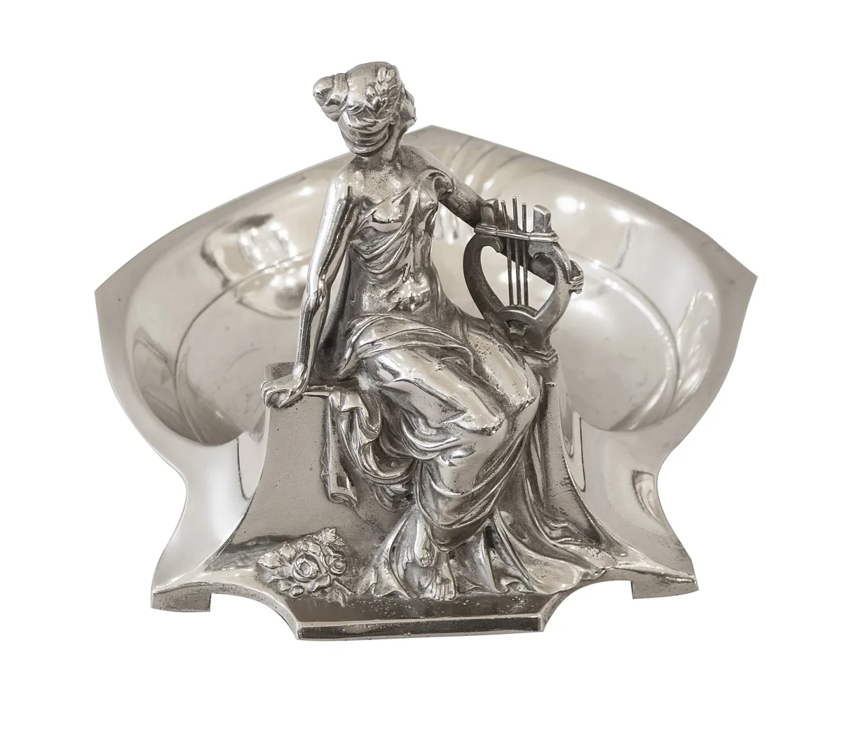 Bandeja de cartas antiga WMF com uma escultura elegante