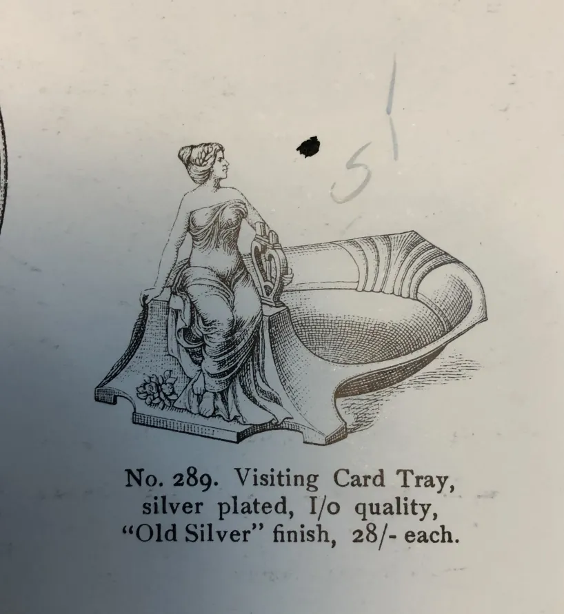 vassoio per carte antico WMF con design decorativo