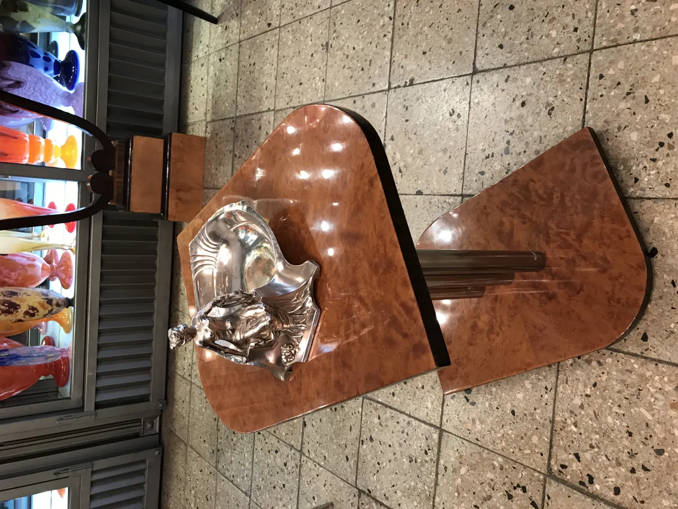 antique WMF card tray with decorative figure