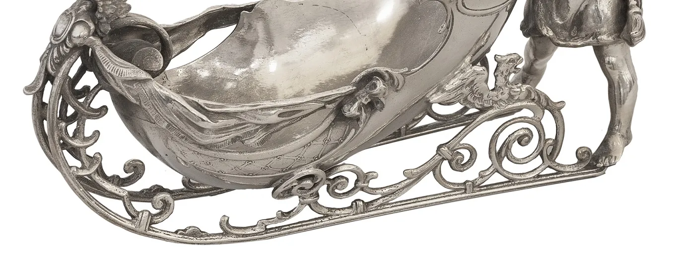 antique WMF card tray with decorative detail