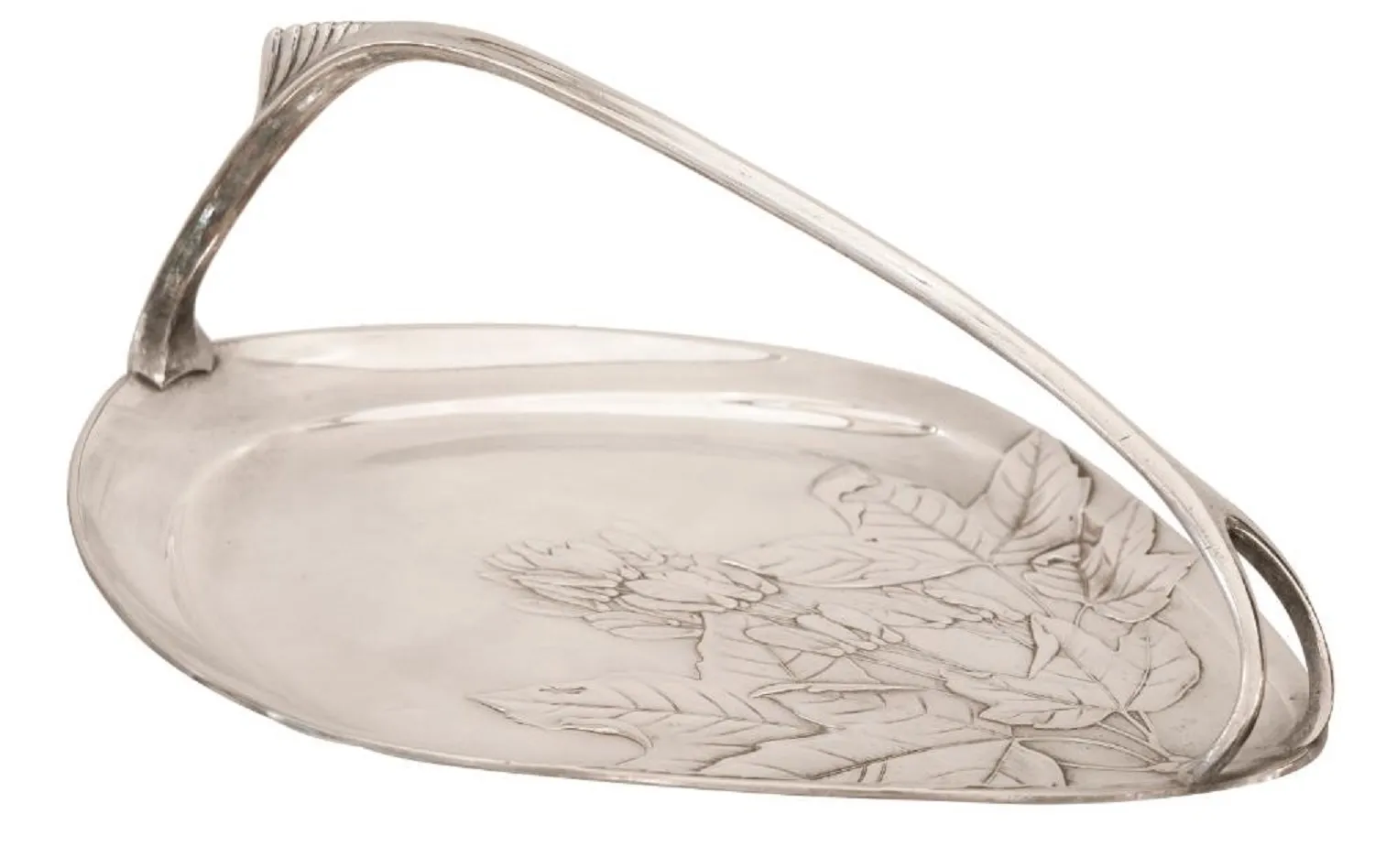 صينية مغلف قديمة WMF بنقش زهور ومقبض أنيق