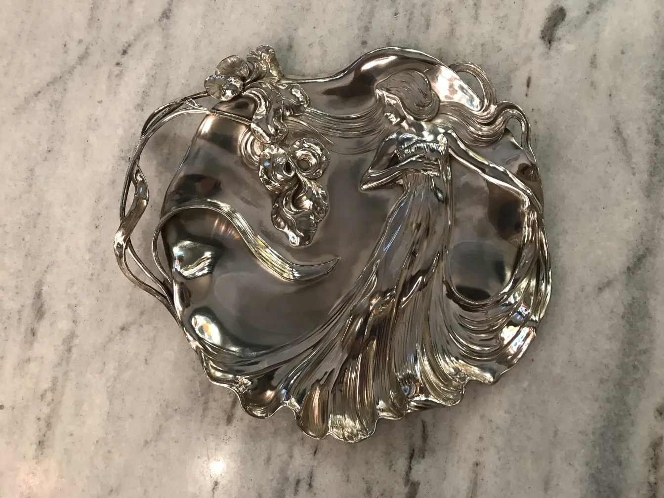 plateau de carte antique WMF avec éléments décoratifs