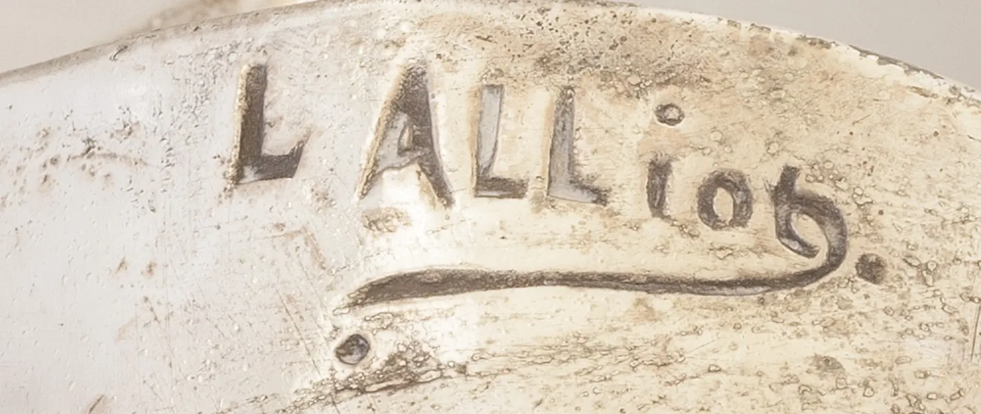 vassoio per carte antico con iscrizione l. allion, stile classico