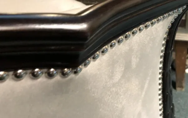 Details on the antique armchairs by Paul Follot, elegant design