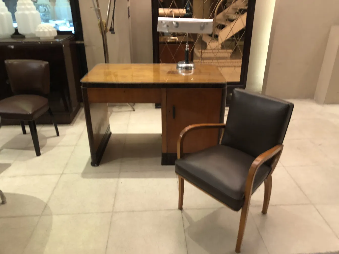 Antique desk chair in a stylish environment.