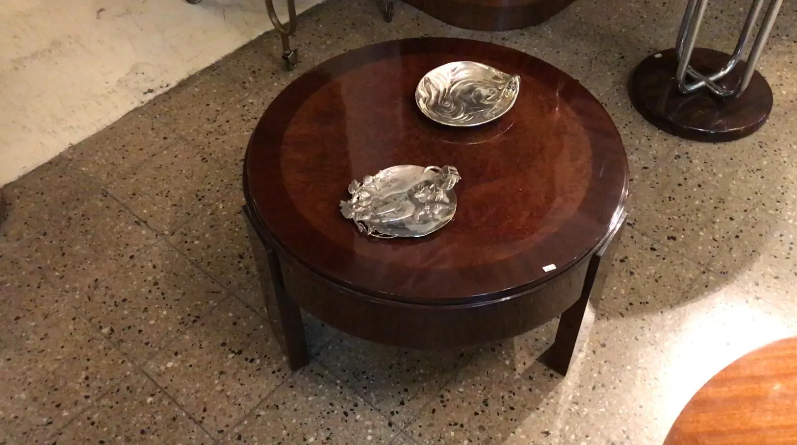 Antique card tray WMF on a table with a light background