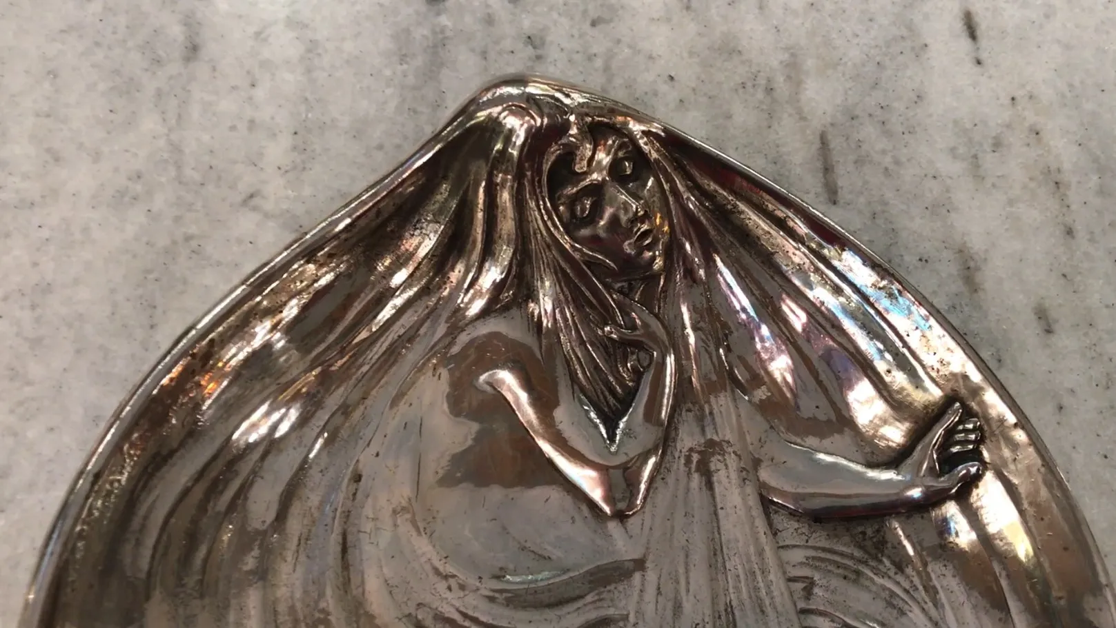 antica vassoi per carte WMF con figura decorativa