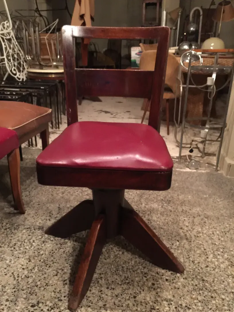 four antique desk chairs with unique design