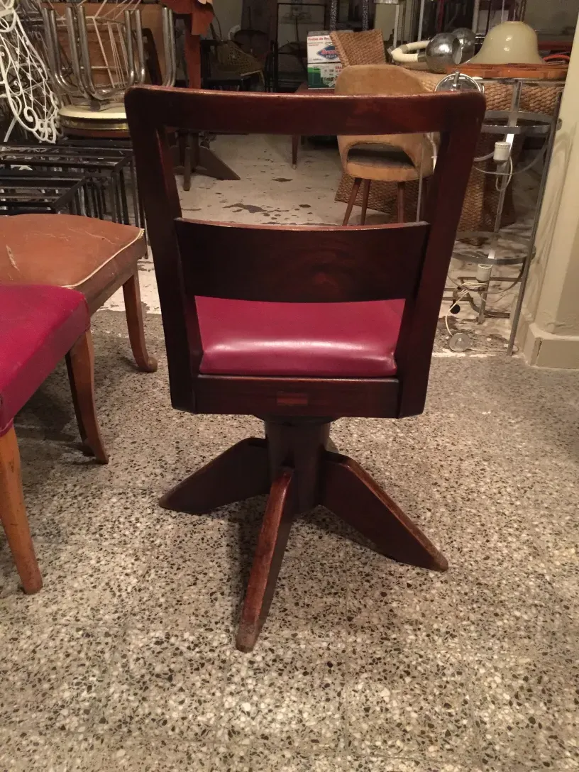 Set of 4 antique desk chairs with classic design