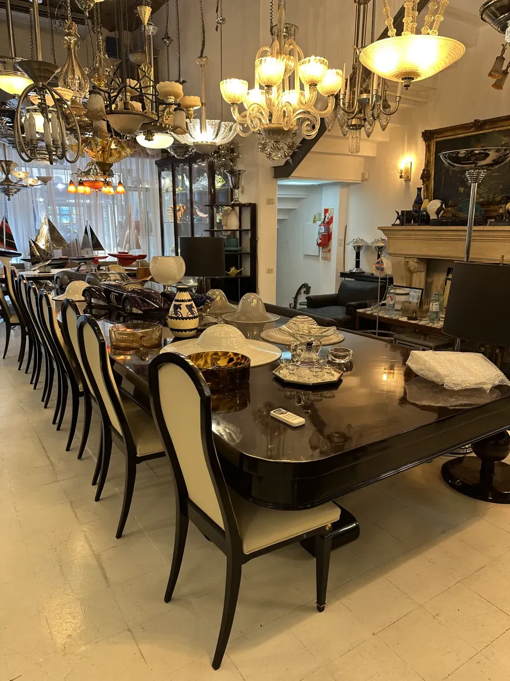 12 antique Jansen chairs in an elegant setting