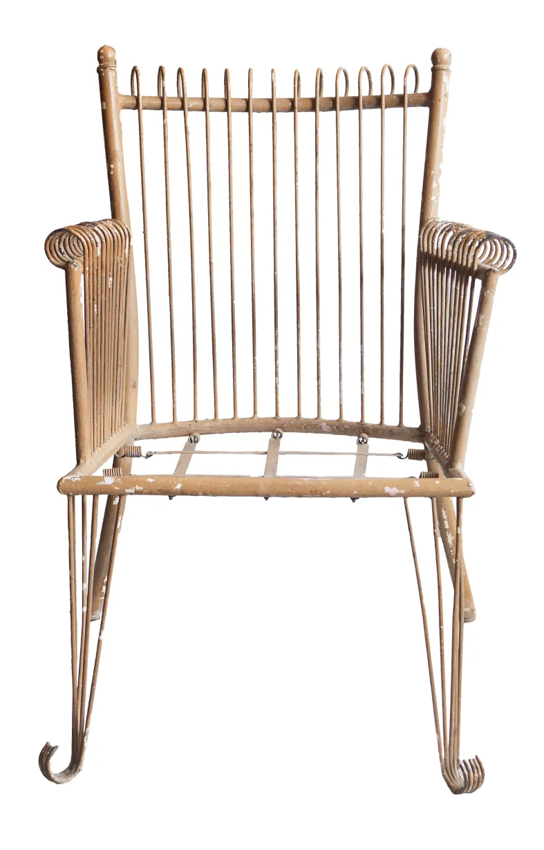 Set of 4 antique garden armchairs with unique design