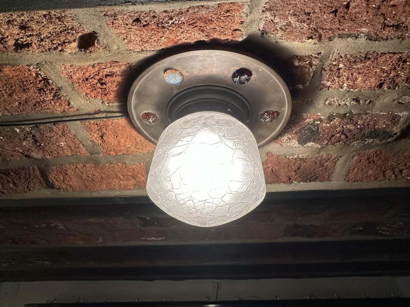 antique ceiling light with glass design