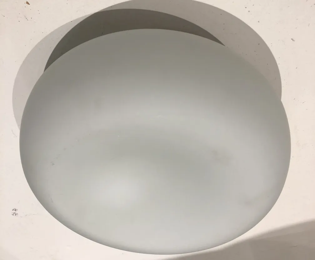 antique round ceiling light in matte white