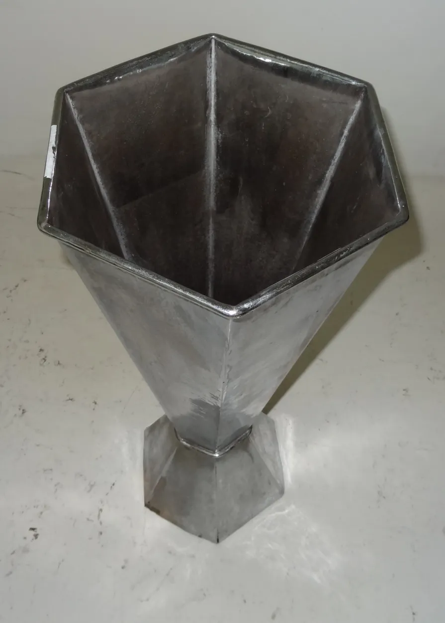 antique umbrella stand with hexagonal shape, unique decor